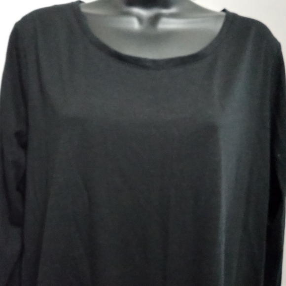 LC Lauren Conrad Shirt XXL Black Lace Bottom Trim and Ties in Back Casual Basic - Picture 4 of 12